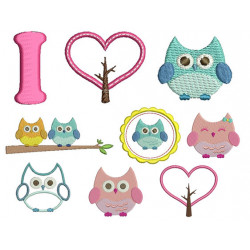 Stickserie Eulenliebe